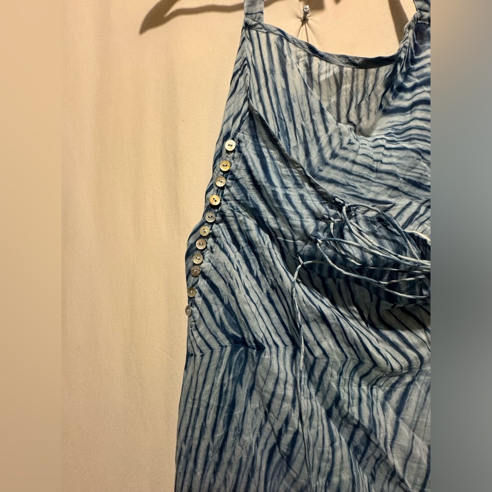 Blue Halter Maxi Dress - Picture 6 of 7